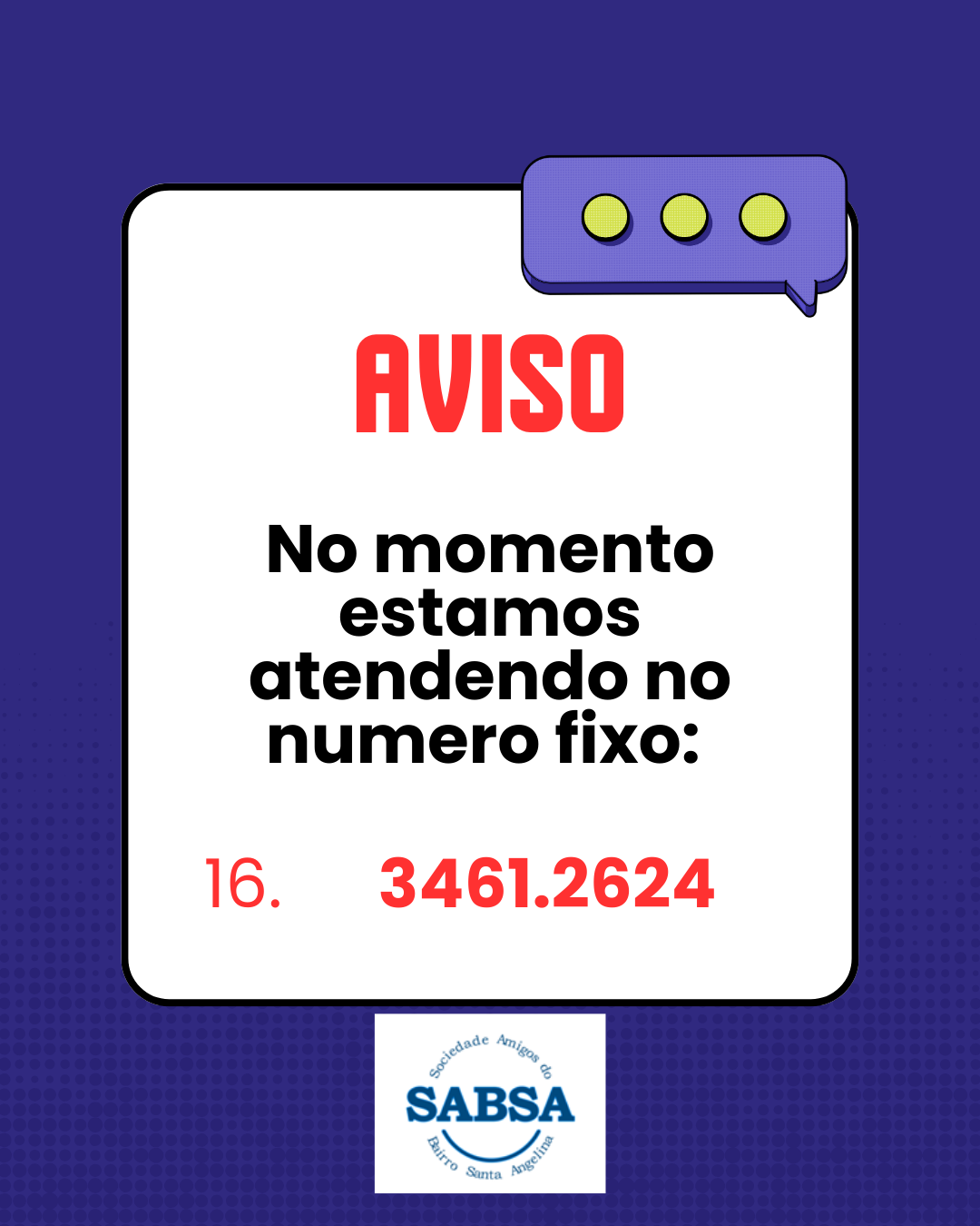 Aviso Importante: Problemas Técnicos no Telefone Fixo
