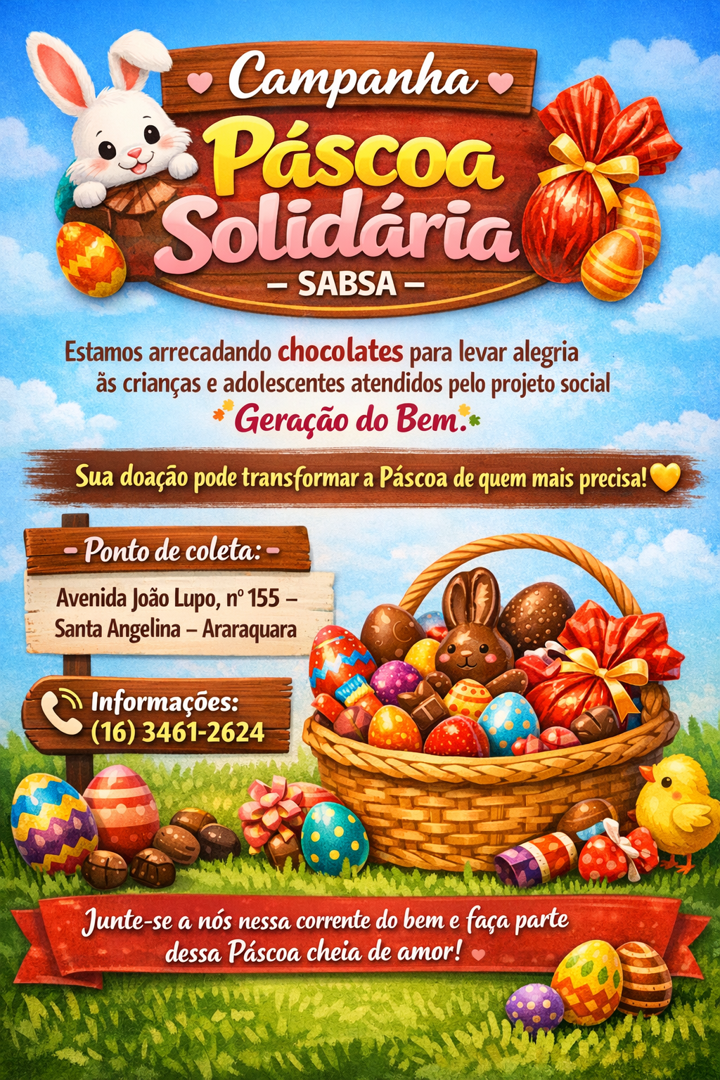 Campanha de Páscoa Solidária – Projeto Geração do Bem